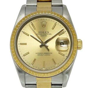 Rolex 1501 Oyster Perpetual Date Automatic 18k Yellow Two Tone Watch 34mm